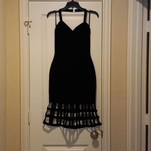 Black halter bandage-style dress M